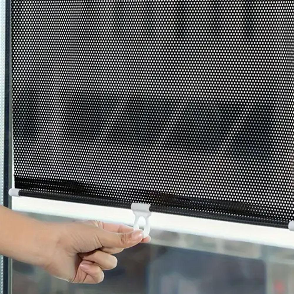 Рулонна сонцезахисна шторка на вікно 125х58см, Чорна / Рулонна штора від сонця на пластикові вікна