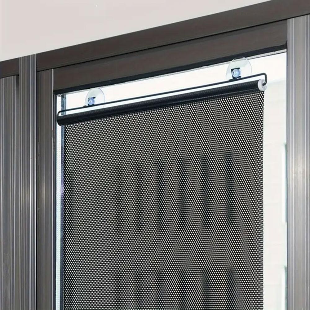 Рулонна сонцезахисна шторка на вікно 125х58см, Чорна / Рулонна штора від сонця на пластикові вікна