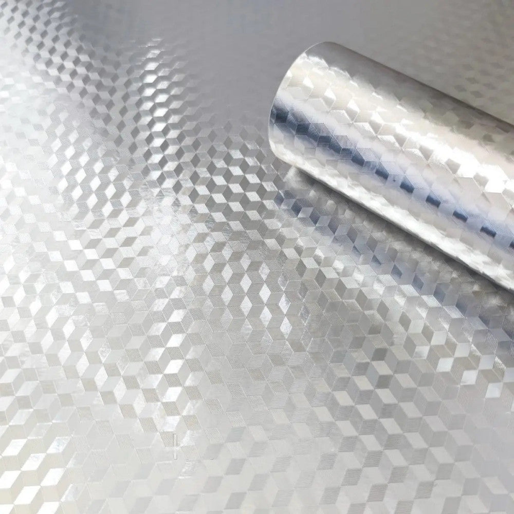 Самоклейна алюмінієва фольга 2м х 60см, Ромб / Водонепроникна плівка для кухонних поверхонь