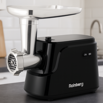 Електром'ясорубка 2600Вт, Rainberg RB-677, Чорна / Електрична м'ясорубка / Шнекова м'ясорубка
