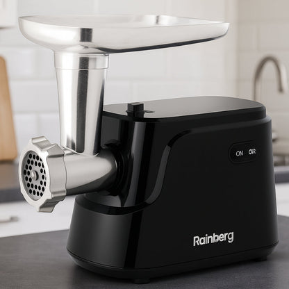 Електром'ясорубка 2600Вт, Rainberg RB-677, Чорна / Електрична м'ясорубка / Шнекова м'ясорубка