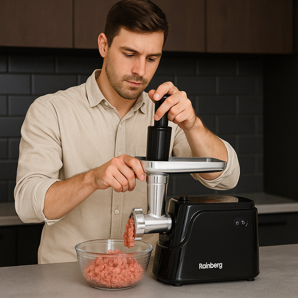 Електром'ясорубка 2600Вт, Rainberg RB-677, Чорна / Електрична м'ясорубка / Шнекова м'ясорубка