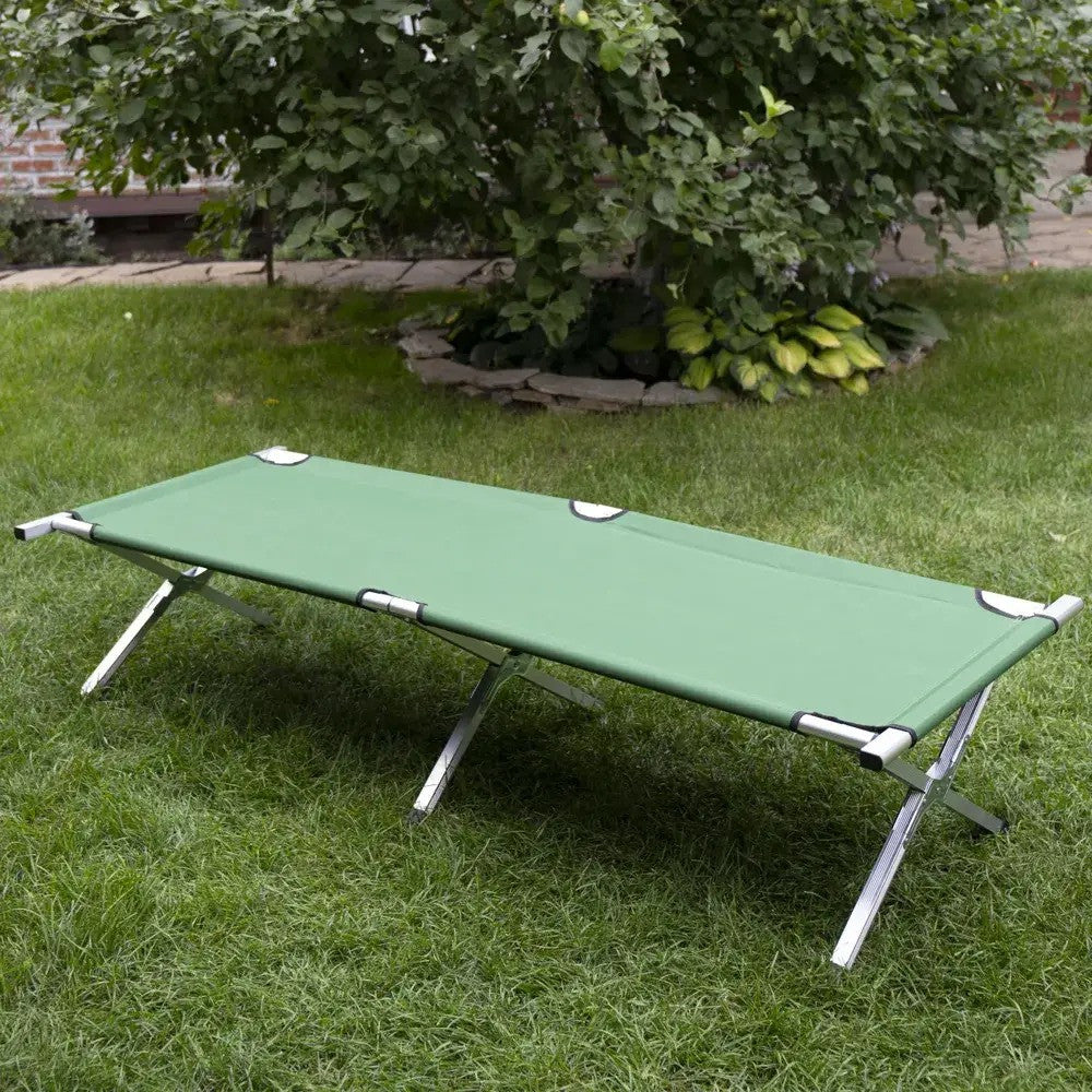 Розкладушка для кемпінгу до 120 кг, 189х60х45см, Зелене / Туристичне ліжко-розкладачка
