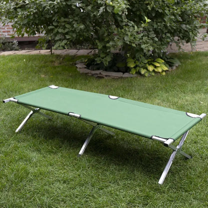 Розкладушка для кемпінгу до 120 кг, 189х60х45см, Зелене / Туристичне ліжко-розкладачка