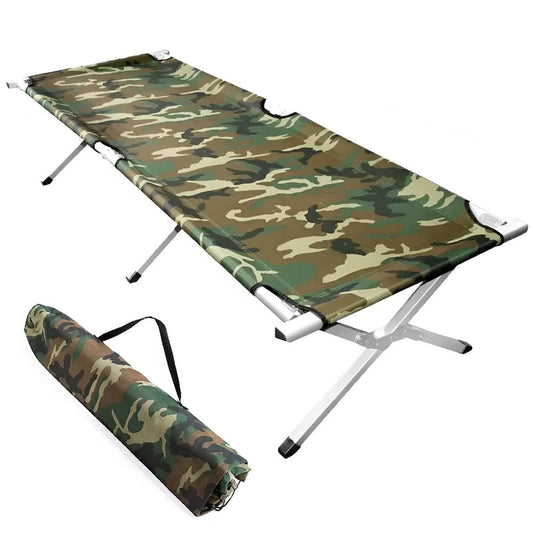 Ліжко розкладне для кемпінгу до 120 кг, 189х70х45см, Камуфляж / Розкладачка ліжко туристичне