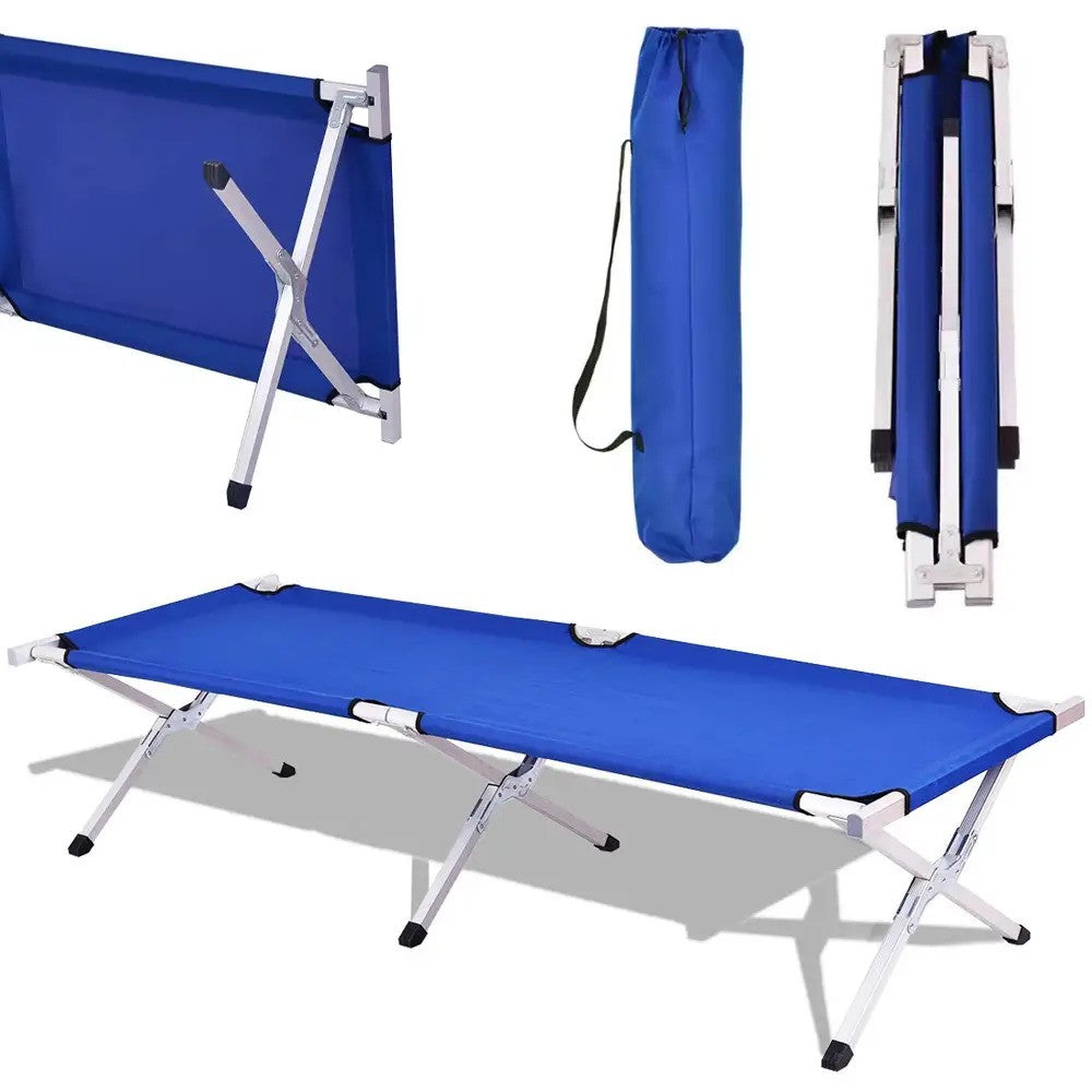 Ліжко розкладне для кемпінгу до 120 кг, 189х70х45см, Синій / Розкладачка ліжко туристичне