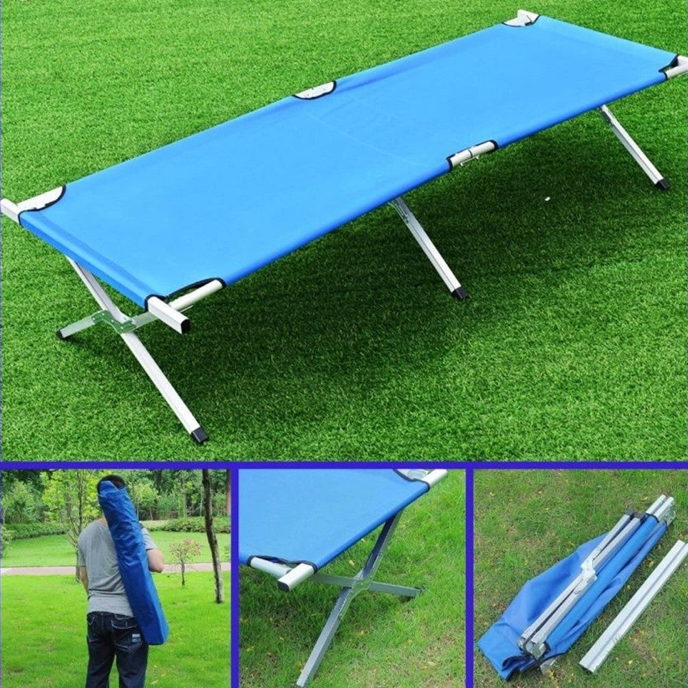 Ліжко розкладне для кемпінгу до 120 кг, 189х70х45см, Синій / Розкладачка ліжко туристичне
