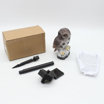 Садовий ліхтар на сонячних батареях "Сова", Коричневий / Газонний світильник / Вуличний ліхтар