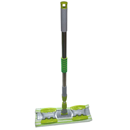 Швабра із затискачами та 2 насадками, Зелений / Швабра для підлоги / Швабра для миття підлоги / Телескопічна швабра