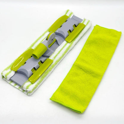 Швабра із затискачами та 2 насадками, Зелений / Швабра для підлоги / Швабра для миття підлоги / Телескопічна швабра