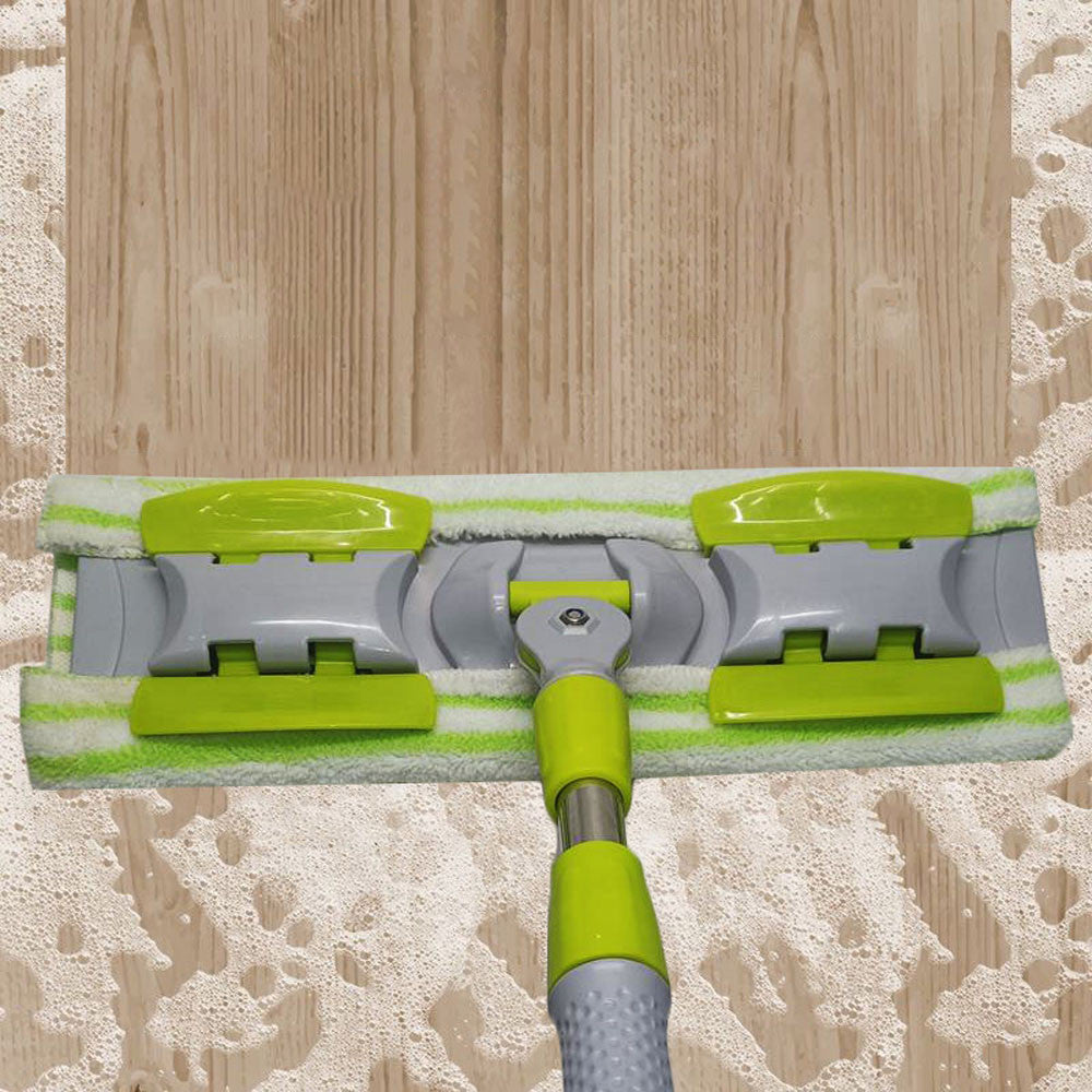 Швабра із затискачами та 2 насадками, Зелений / Швабра для підлоги / Швабра для миття підлоги / Телескопічна швабра