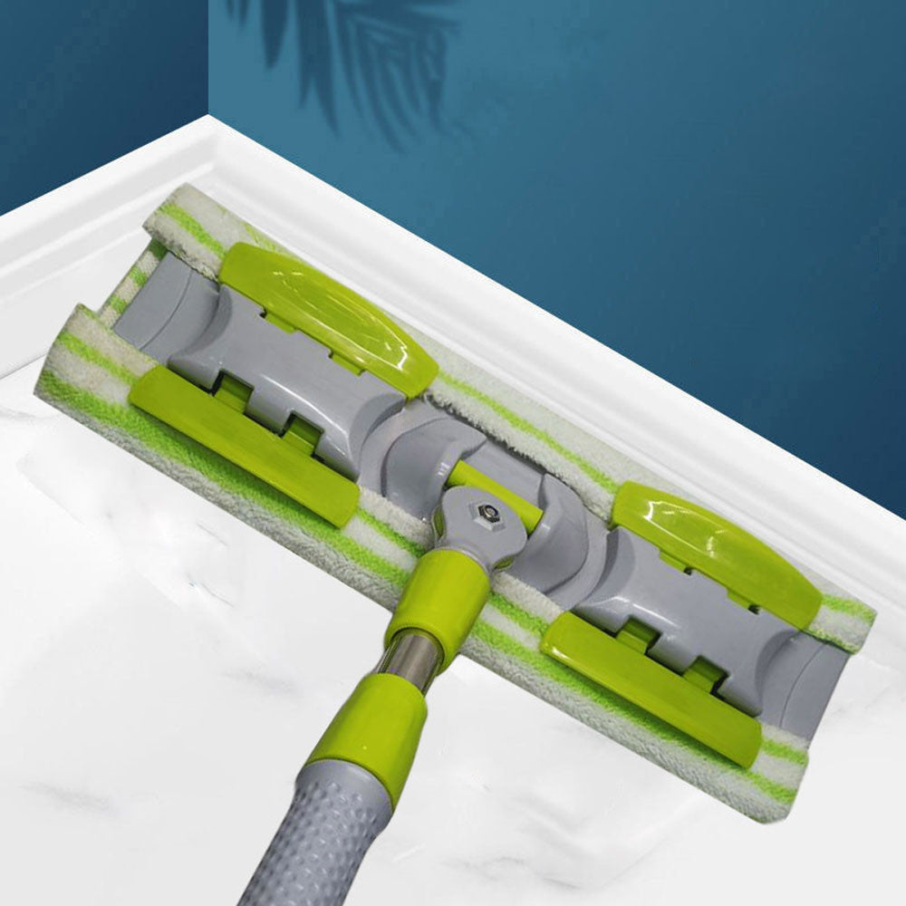 Швабра із затискачами та 2 насадками, Зелений / Швабра для підлоги / Швабра для миття підлоги / Телескопічна швабра