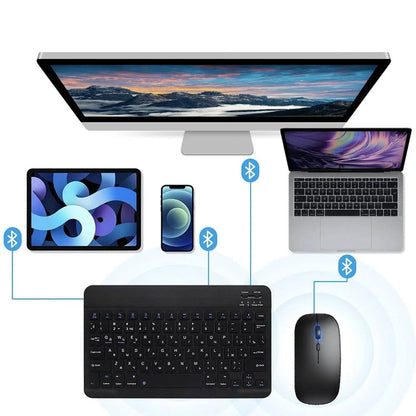 Бездротова Bluetooth клавіатура з мишкою, BT Combo / Міні клавіатура і мишка / Клавіатура для планшета