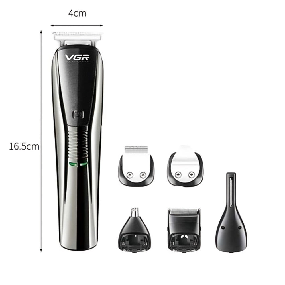 Бездротовий триммер для стрижки 6в1 VGR V-029 / Машинка для стрижки / Тример для бороди / Тример для носа