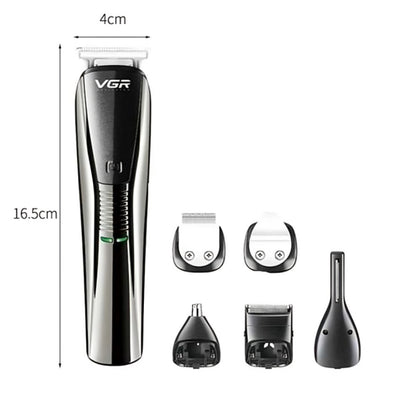 Бездротовий триммер для стрижки 6в1 VGR V-029 / Машинка для стрижки / Тример для бороди / Тример для носа