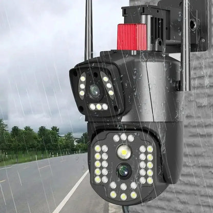 Вулична WiFi камера відеоспостереження 8Мп, 2 об'єктиви / Поворотна камера з датчиком руху