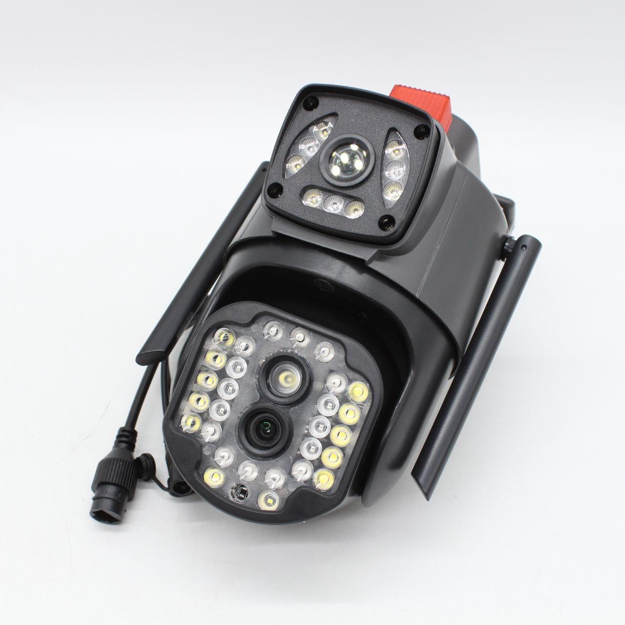 Вулична WiFi камера відеоспостереження 8Мп, 2 об'єктиви / Поворотна камера з датчиком руху