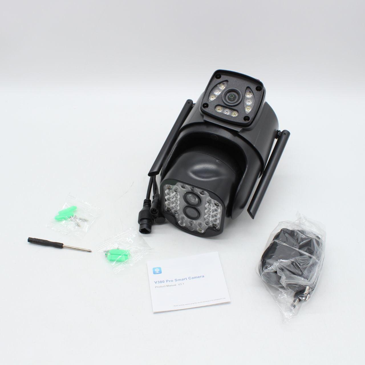 Вулична WiFi камера відеоспостереження 8Мп, 2 об'єктиви / Поворотна камера з датчиком руху