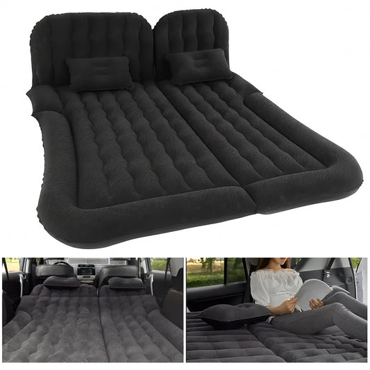 Автомобільний надувний матрац 180х130см з подушками та насосом, Чорний / Надувний матрац в машину