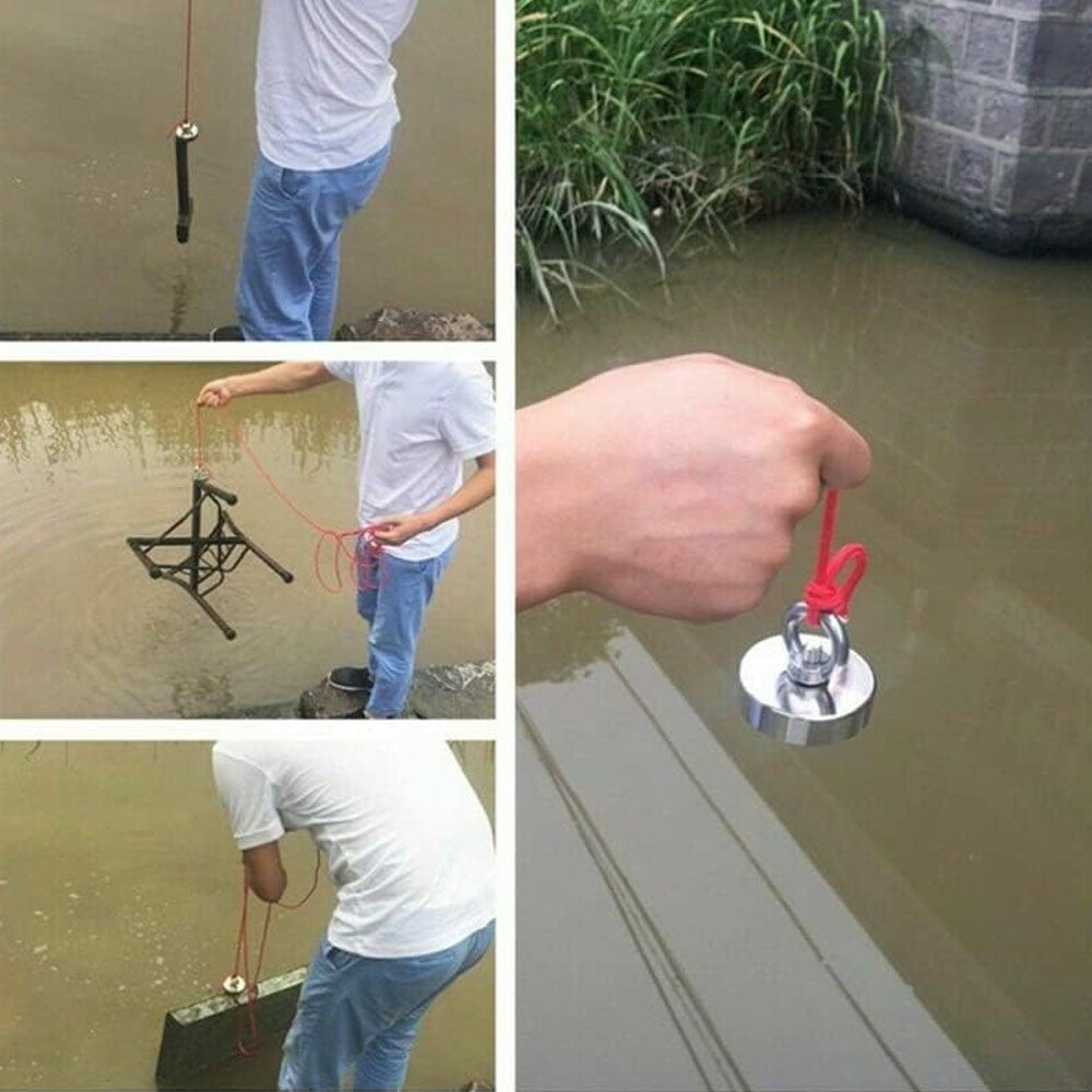 Неодимовий магніт 120мм - 450кг у корпусі із зовнішнім кільцем / Пошуковий магніт / Магніт для пошуків металу