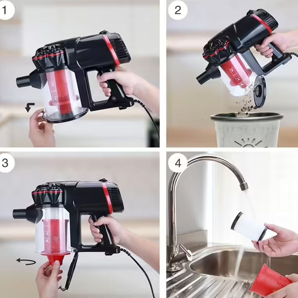 Вертикальний пилосос + 3 насадки, 5200 Вт, від мережі, GB-9904, Червоний / Ручний пилосос без мішка / Пилосос для дому