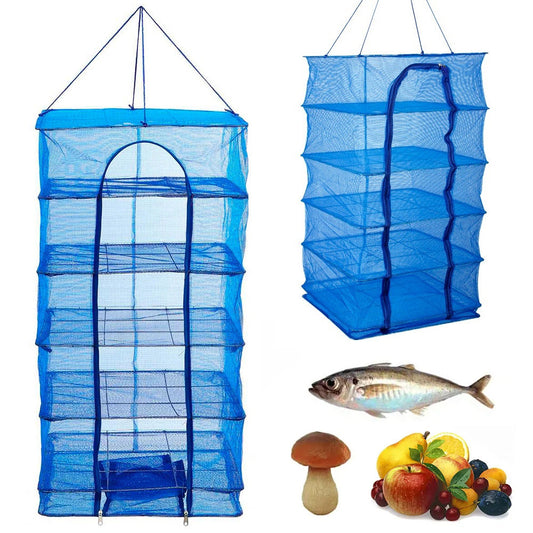 Складна сушарка для риби, грибів та овочів (100х50х50см), 5 ярусів / Підвісна сітка для сушки фруктів