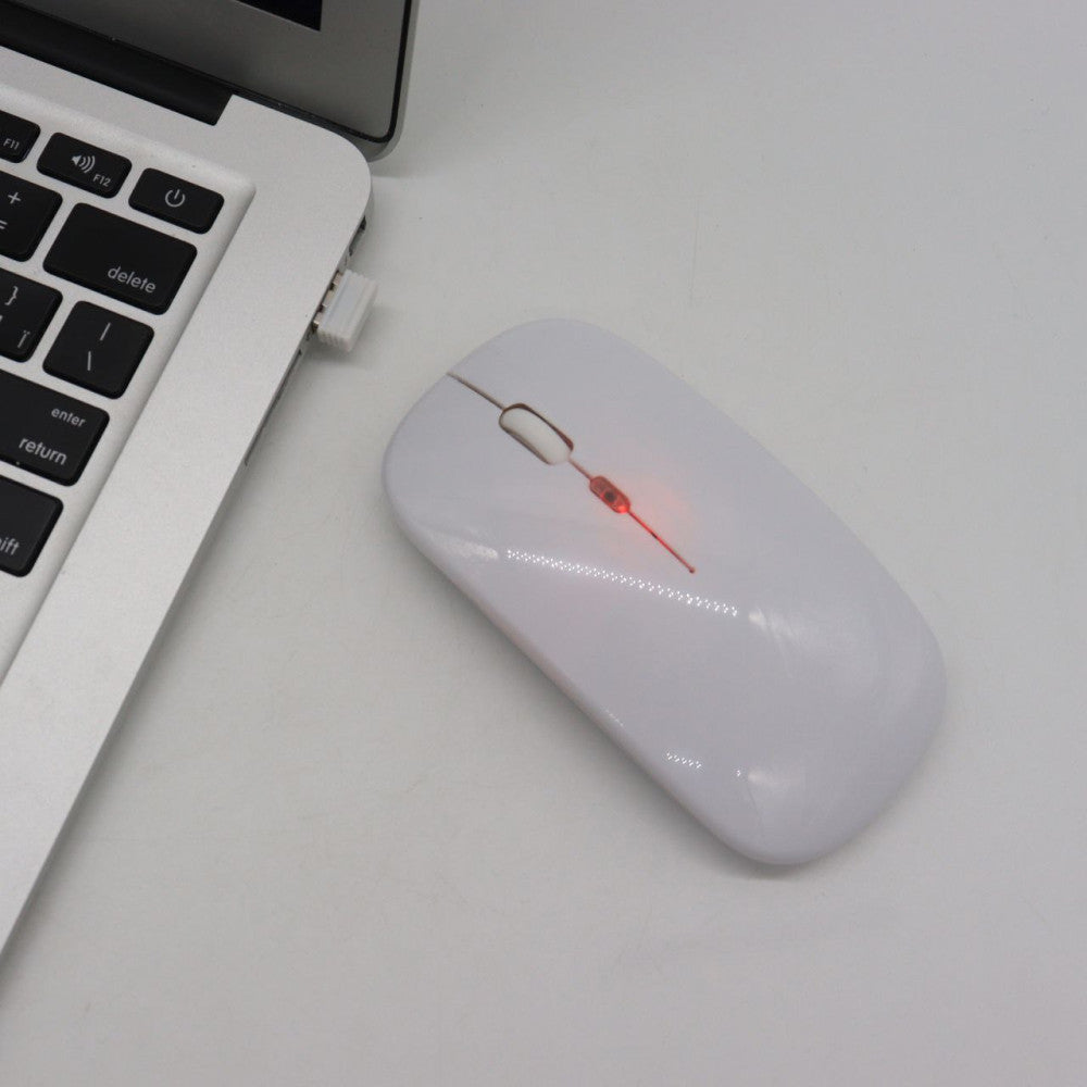 Бездротова миша з RGB підсвічуванням, Bluetooth, 1600DPI, Білий / Акумуляторна безшумна миша для ПК