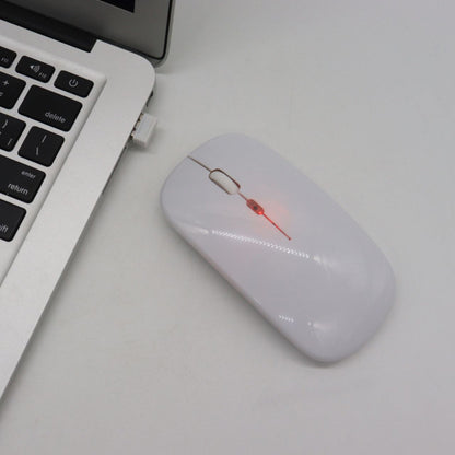 Бездротова миша з RGB підсвічуванням, Bluetooth, 1600DPI, Білий / Акумуляторна безшумна миша для ПК