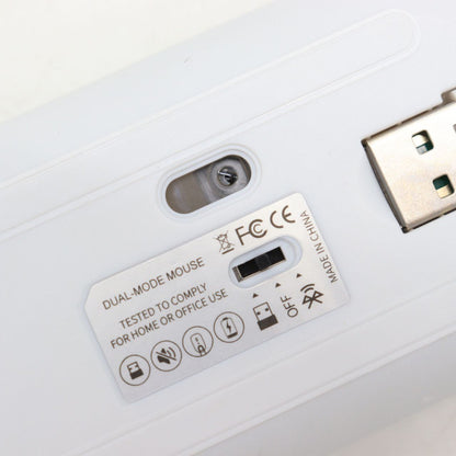 Бездротова миша з RGB підсвічуванням, Bluetooth, 1600DPI, Білий / Акумуляторна безшумна миша для ПК