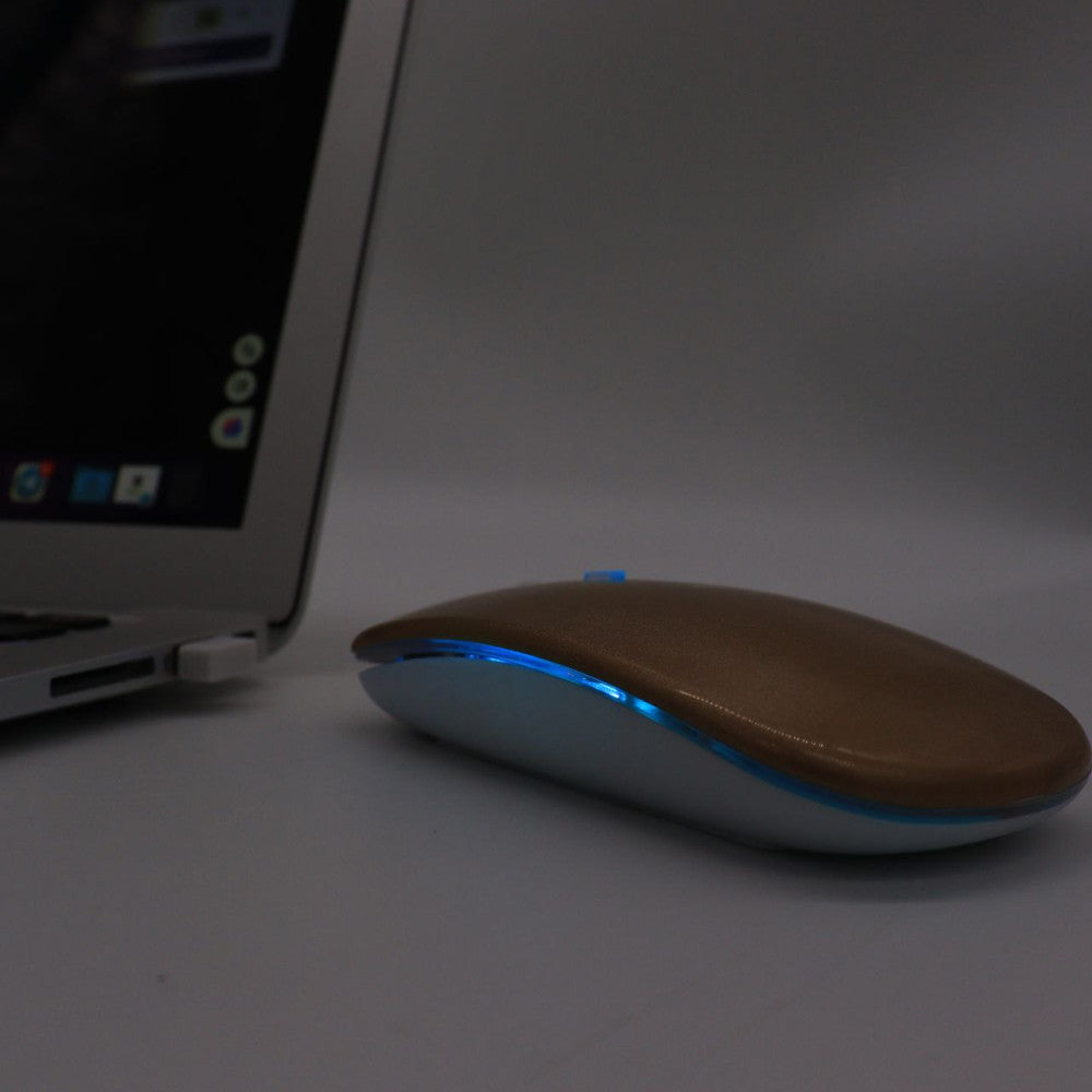 Бездротова миша з RGB підсвічуванням, Bluetooth, 1600DPI, Золотий / Акумуляторна безшумна миша для ПК
