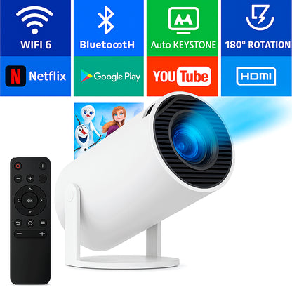 Смарт проектор 4К, з WiFi та Bluetooth (Android 11) + Пульт, HY 300 / Міні проектор для дому