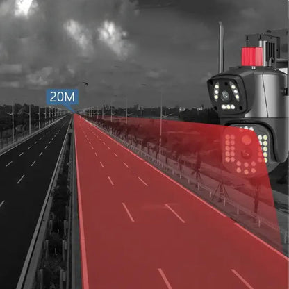 4G камера відеоспостереження вулична, на 2 об'єктиви / Охоронна поворотна IP камера під сім карту