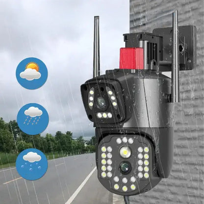 4G камера відеоспостереження вулична, на 2 об'єктиви / Охоронна поворотна IP камера під сім карту