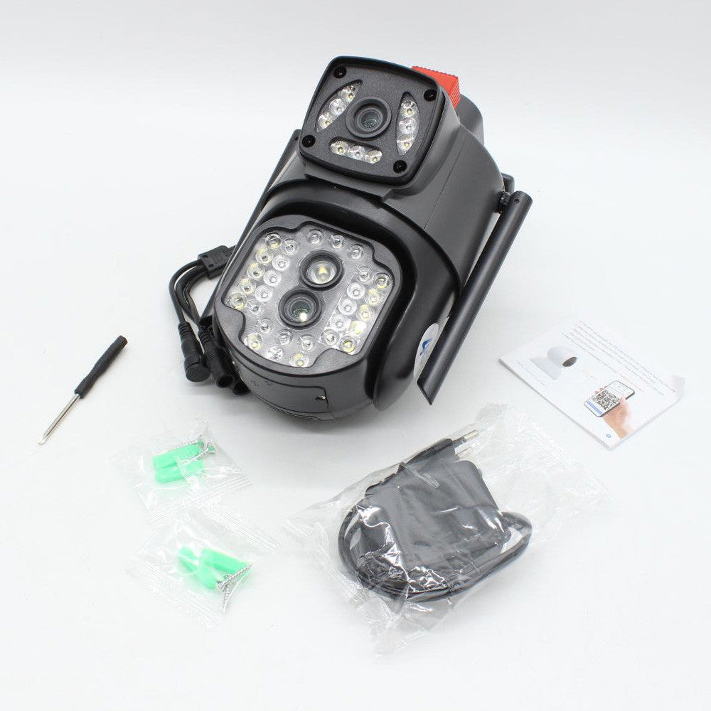 4G камера відеоспостереження вулична, на 2 об'єктиви / Охоронна поворотна IP камера під сім карту