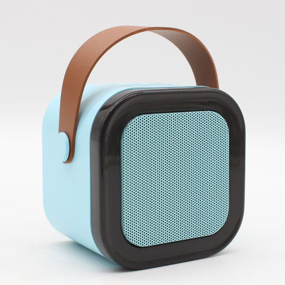 Портативна колонка-караоке з 2 мікрофонами К12, Блакитний / Бездротовий мікрофон з колонкою з підсвічуванням RGB