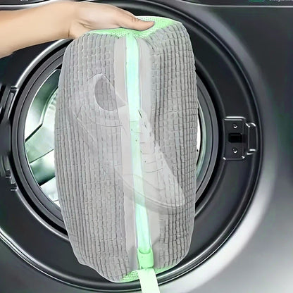 Мішок для прання взуття 39х19см, Сіро-зелений / Захисний чохол для прання кросівок / Сумка-мішок для прання