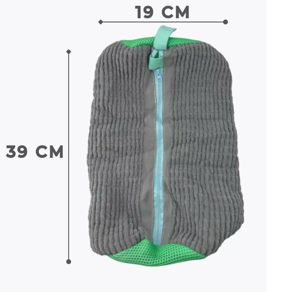 Мішок для прання взуття 39х19см, Сіро-зелений / Захисний чохол для прання кросівок / Сумка-мішок для прання