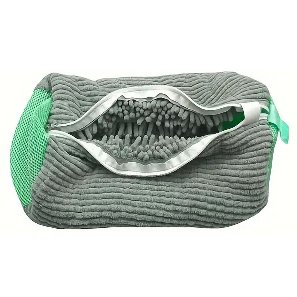 Мішок для прання взуття 39х19см, Сіро-зелений / Захисний чохол для прання кросівок / Сумка-мішок для прання