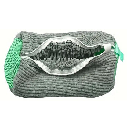 Мішок для прання взуття 39х19см, Сіро-зелений / Захисний чохол для прання кросівок / Сумка-мішок для прання