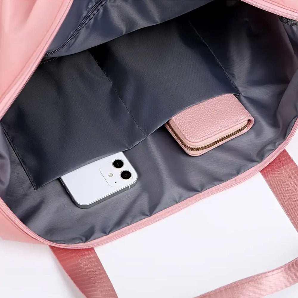 Жіноча дорожня сумка-трансформер 55х42х21см, XL-1029, Рожева / Складна сумка для подорожей