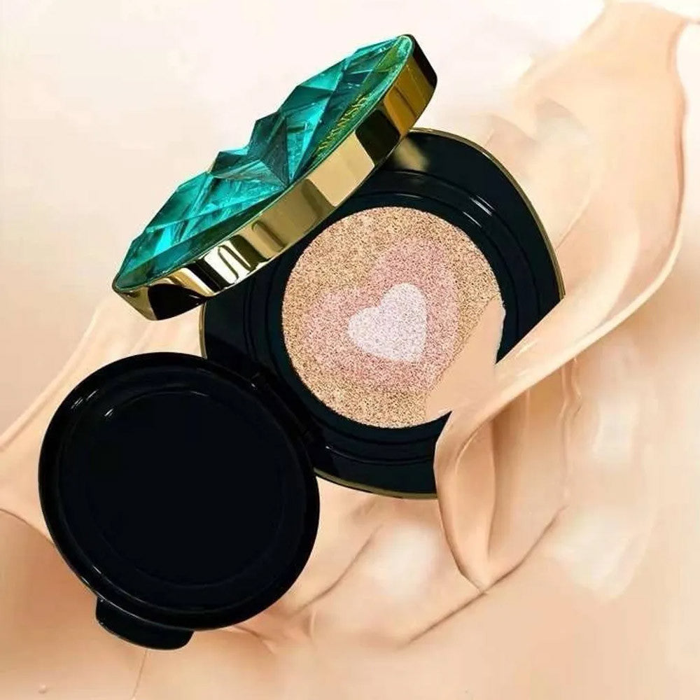 Триколірний кушон для обличчя Drawshe + спонж 10мл / Зволожуючий тональний кушон / Крем-пудра кушон