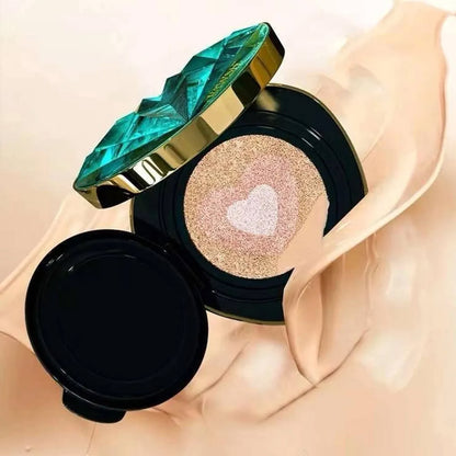 Триколірний кушон для обличчя Drawshe + спонж 10мл / Зволожуючий тональний кушон / Крем-пудра кушон