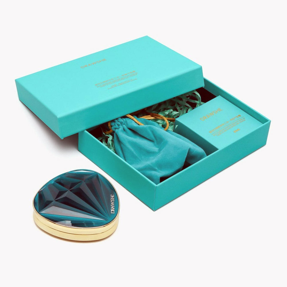 Триколірний кушон для обличчя Drawshe + спонж 10мл / Зволожуючий тональний кушон / Крем-пудра кушон