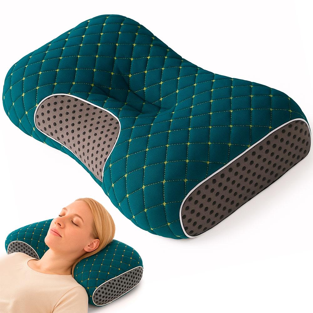 Ортопедична подушка для сну 74х48см, Бірюзова / Анатомічна подушка з ефектом пам'яті