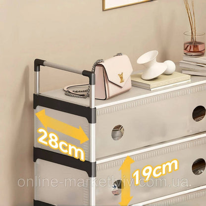 Полиця для взуття на 6 ярусів, 140х62х28см / Взуттєва полиця / Підлогова шафа для взуття