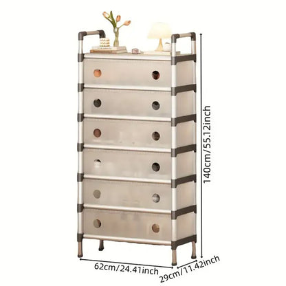 Полиця для взуття на 6 ярусів, 140х62х28см / Взуттєва полиця / Підлогова шафа для взуття