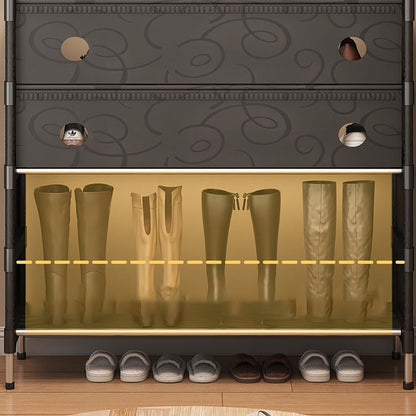 Полиця для взуття на 6 ярусів, 140х62х28см, Чорна / Багатоярусний стелаж для взуття / Взуттєва полиця