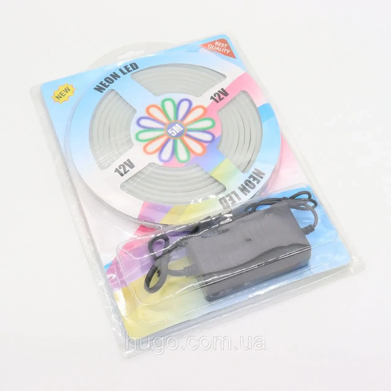 Гнучка неонова стрічка 5 м, LED NEON 12V-220V, Біла / Світлодіодна стрічка силіконова