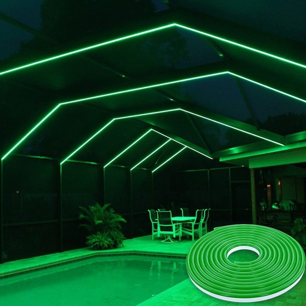 Стрічка силіконова 5 м, LED NEON 12V-220V, Зелена / Гнучка, світлодіодна стрічка