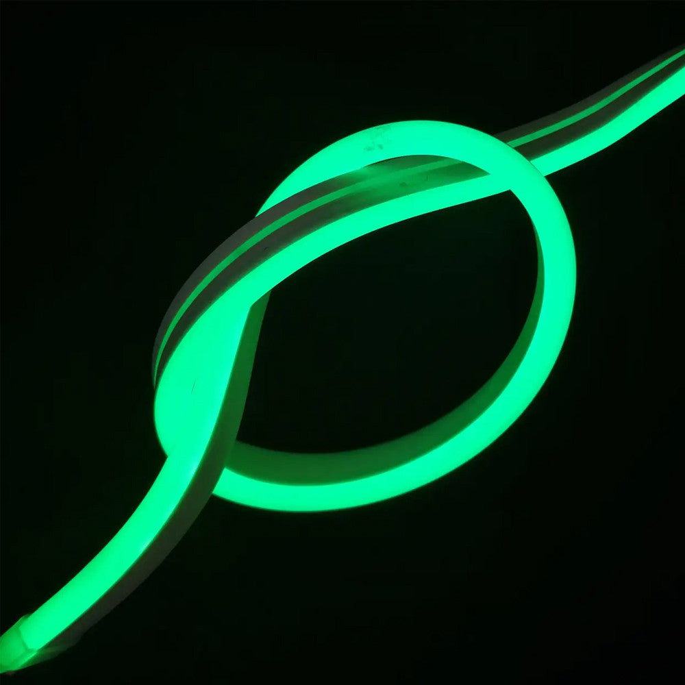 Стрічка силіконова 5 м, LED NEON 12V-220V, Зелена / Гнучка, світлодіодна стрічка